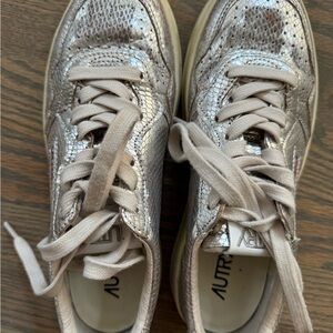 Autry Metallic Snakeskin Sneakers